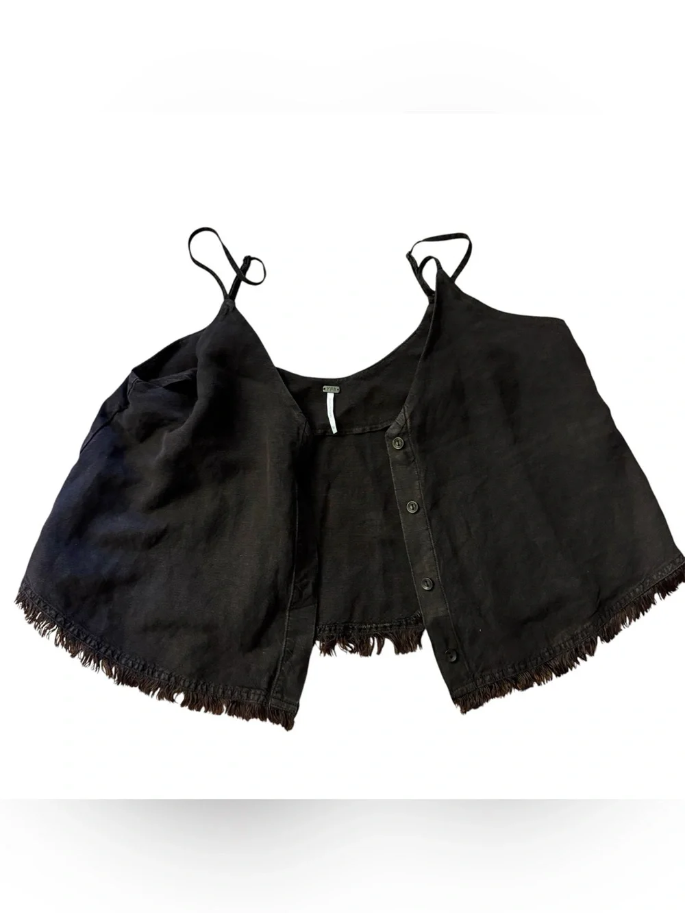 Young Fabulous & Broke Rehan cropped swing linen tank chocolate boho festival - Picture 8 of 10